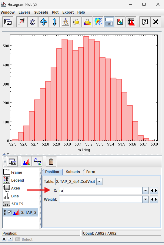 A screenshot of TOPCAT window.