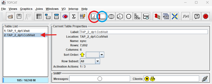 Plane plotting window button.