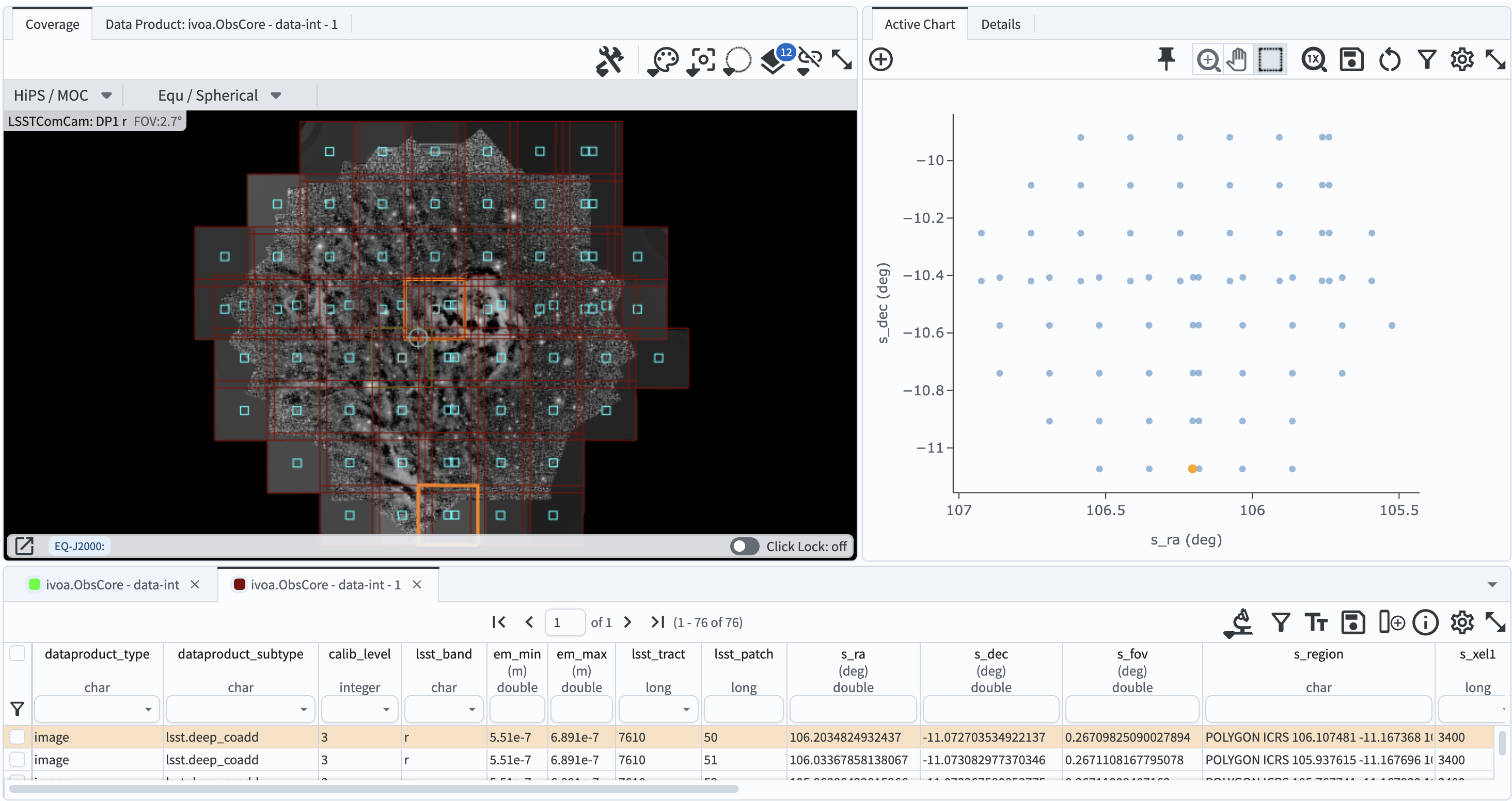 The image query results view interface.