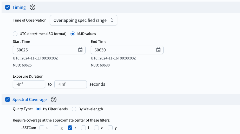 SIA search query constraints.