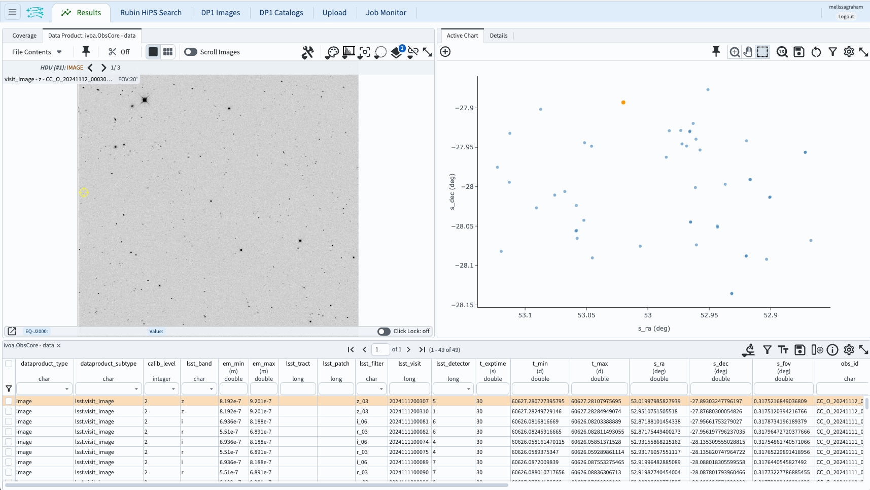The image results interface.