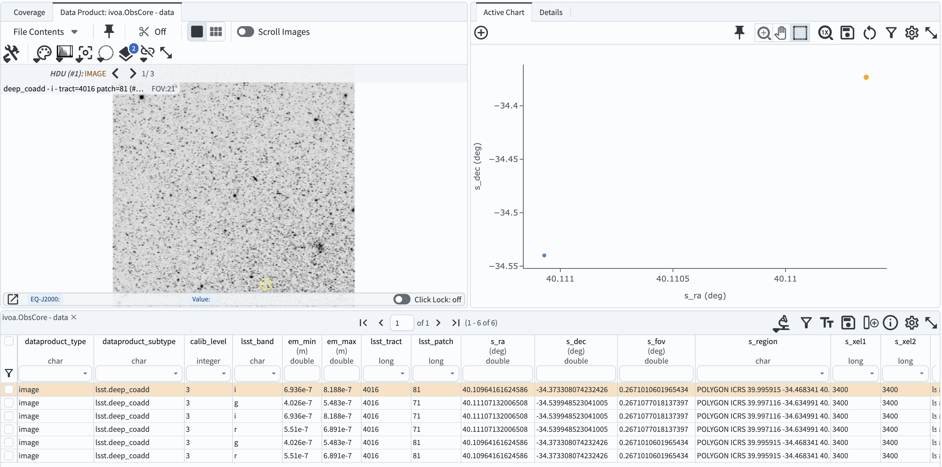 The image query results view interface.