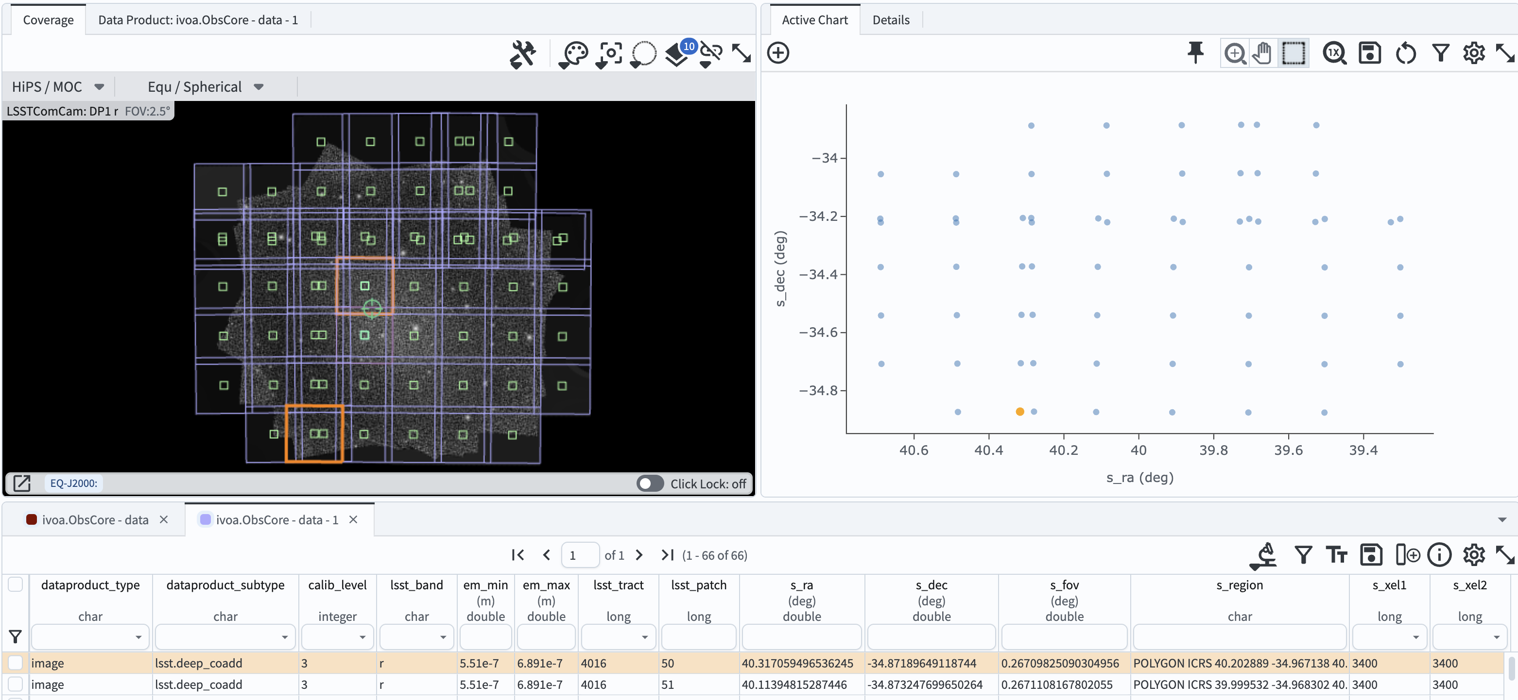 The image query results view interface.