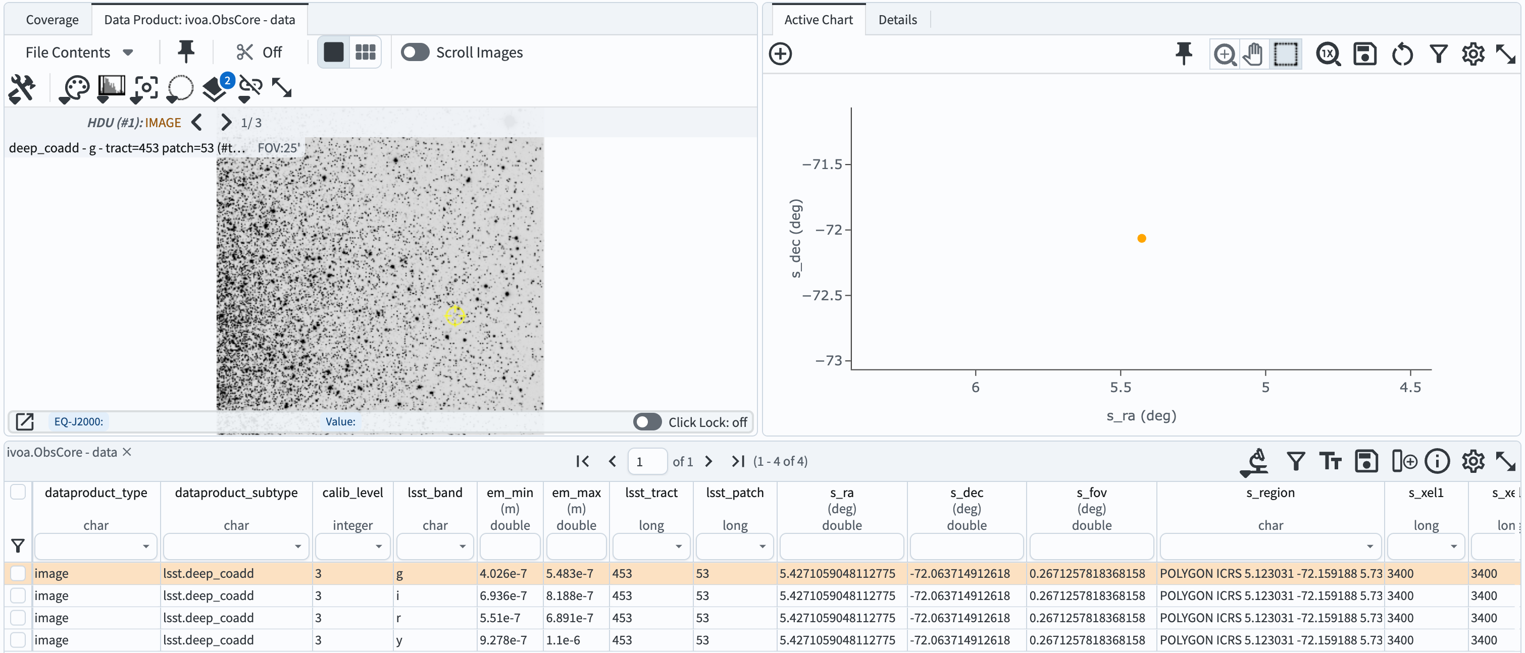The image query results view interface.