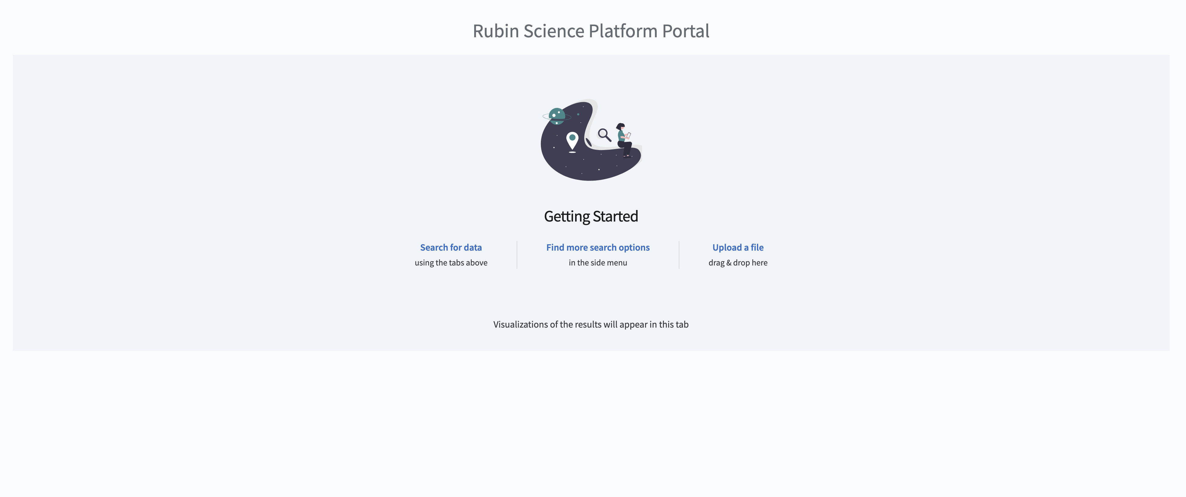 The main landing page of the Portal Aspect, showing tabs across the top and instructions in the middle.