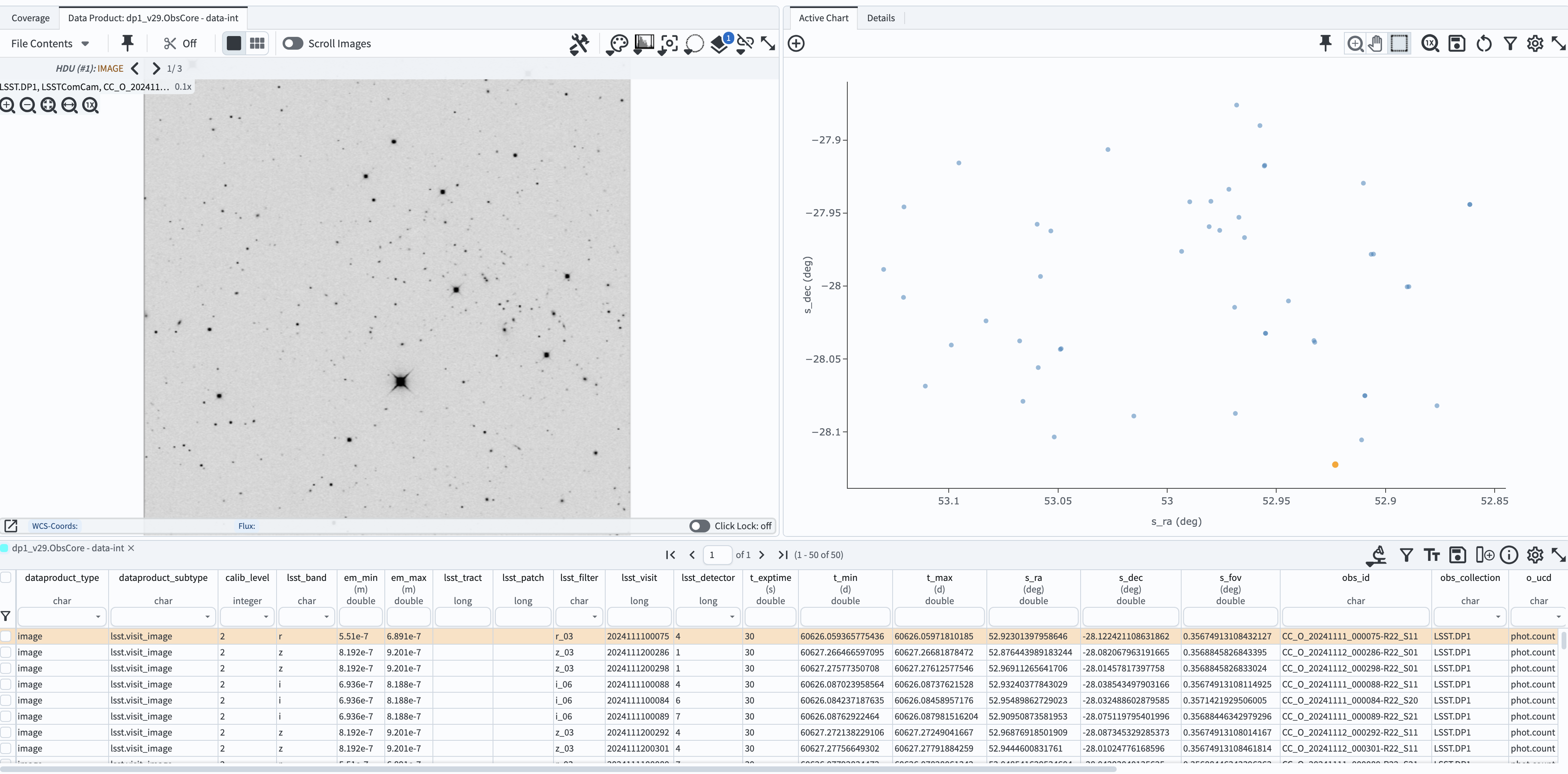 Screenshot of the window resulting from the execution of the search above.