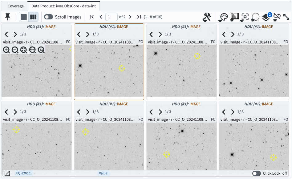 The Results tab after a query has been executed but displaying multiple images.