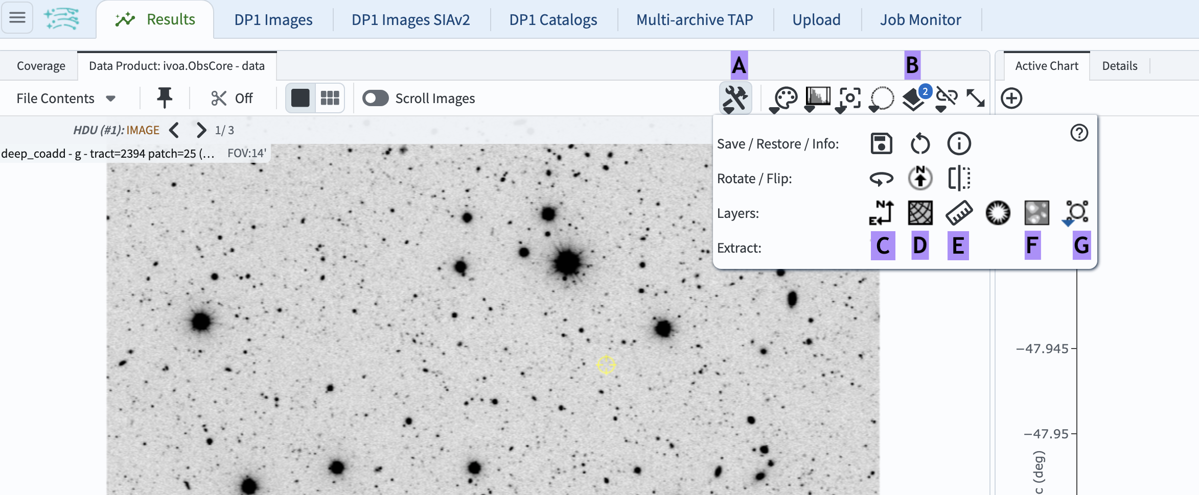 A screenshot of the drop-down menu under the Tool icon.