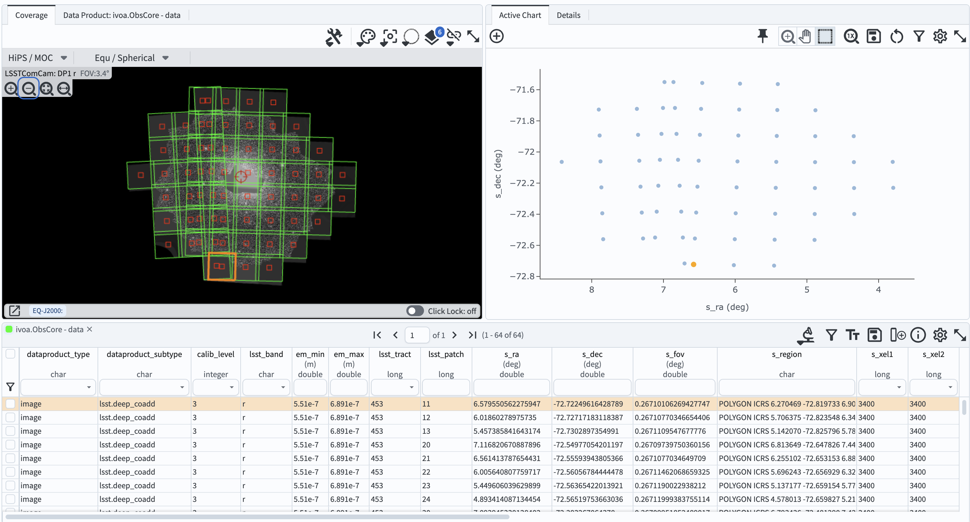 The image query results view interface.